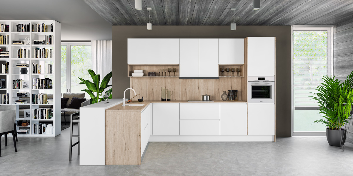 COCINA DM LACADA BLANCA ROBLE
