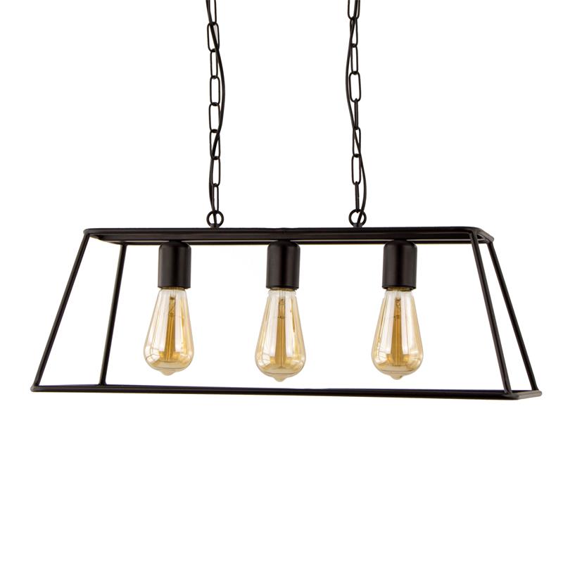 LAMPARA COLGANTE METAL NEGRO LUCIANA 3 LUCES