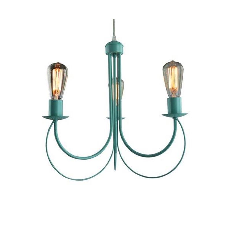 LAMPARA CARDIFF FORJA 3 LUCES COLOR AGUAMARINA