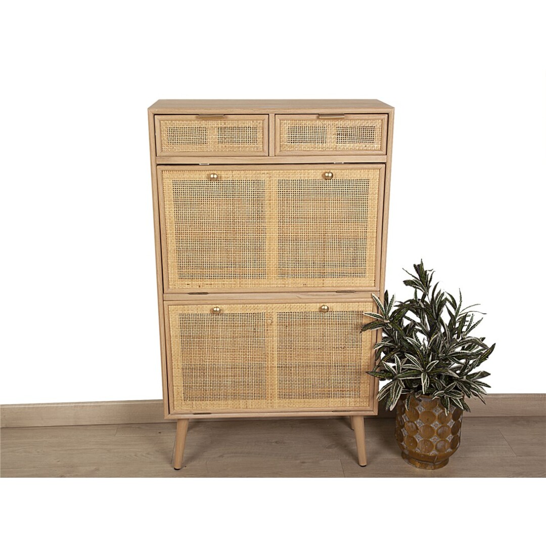 ZAPATERO MADERA PINO/DM/RATTAN