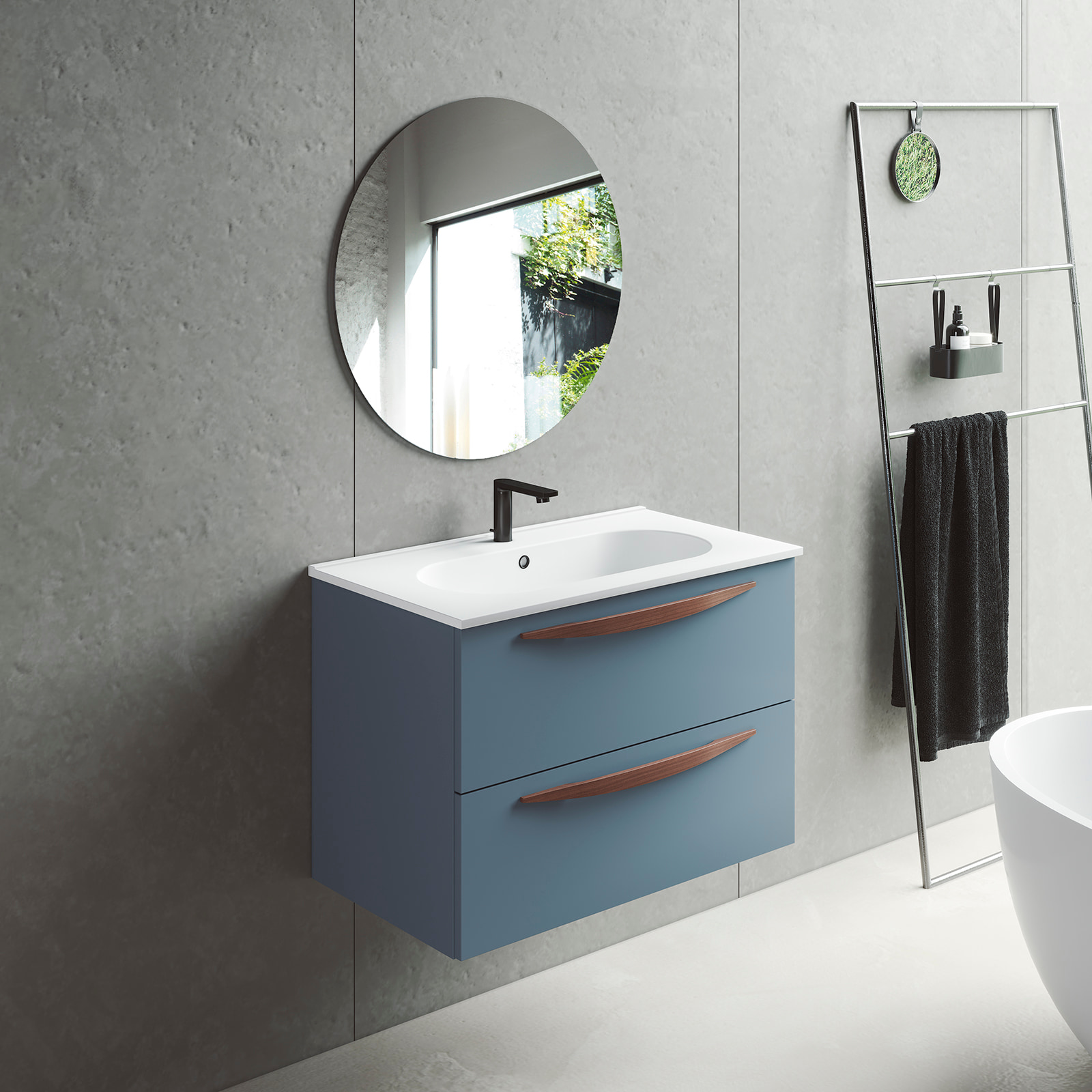 Mueble de baño Kyoto 100 2 cajones con lavabo sobre encimera de VISOBATH