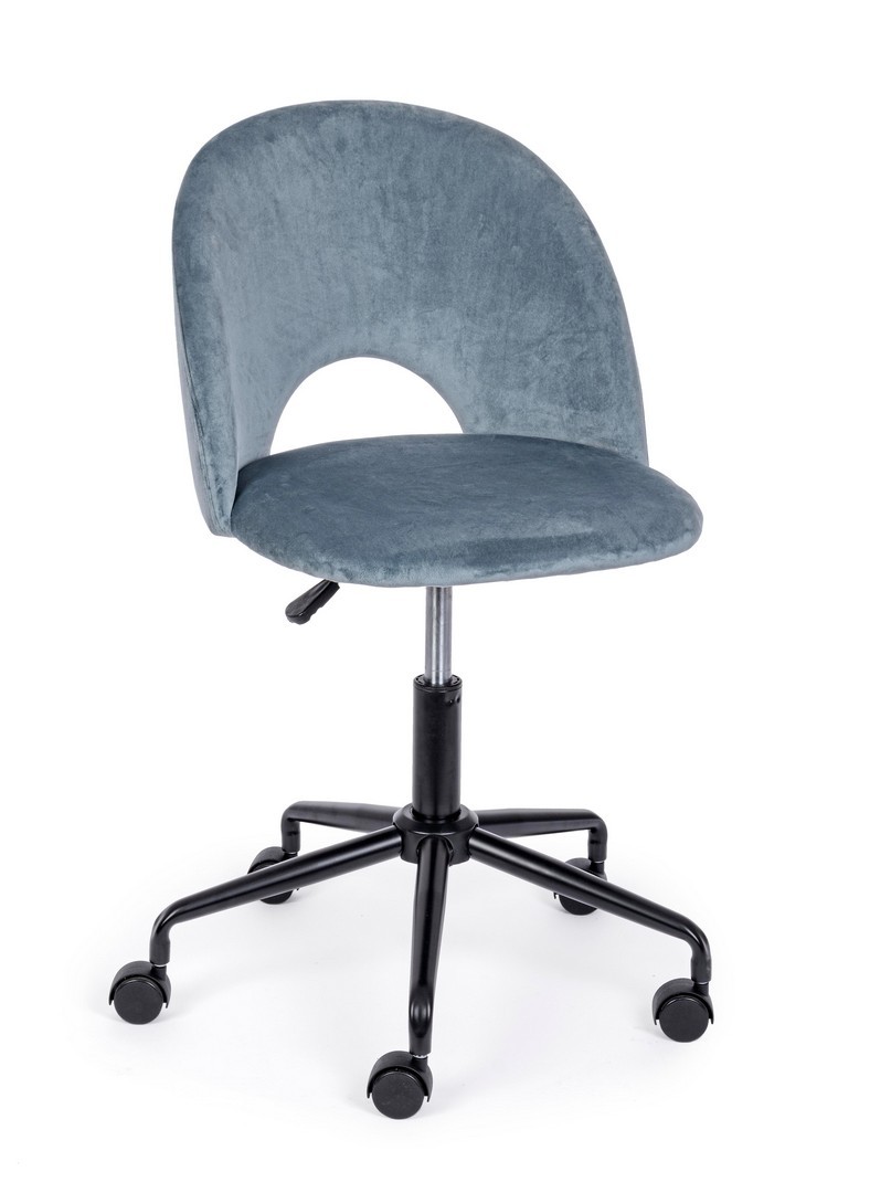 SILLA ESCRITORIO AZUL TERCIOPELO
