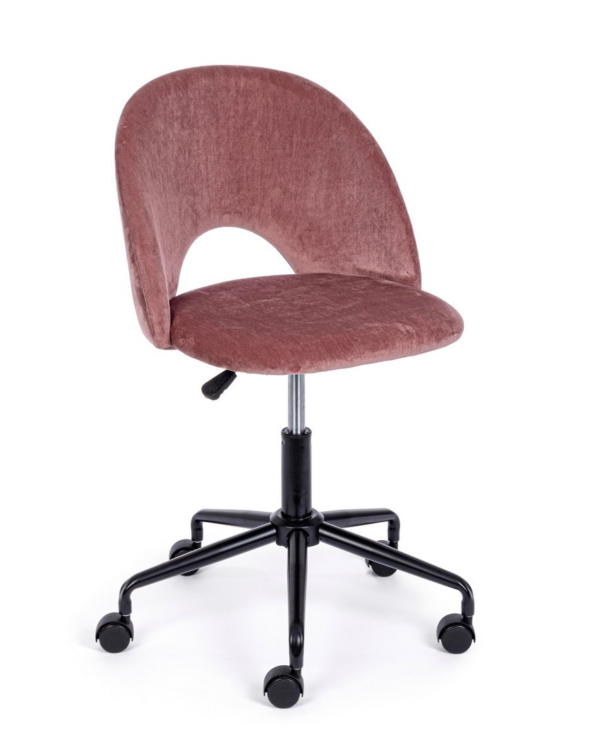 SILLA OFICINA TERCIOPELA ROSA